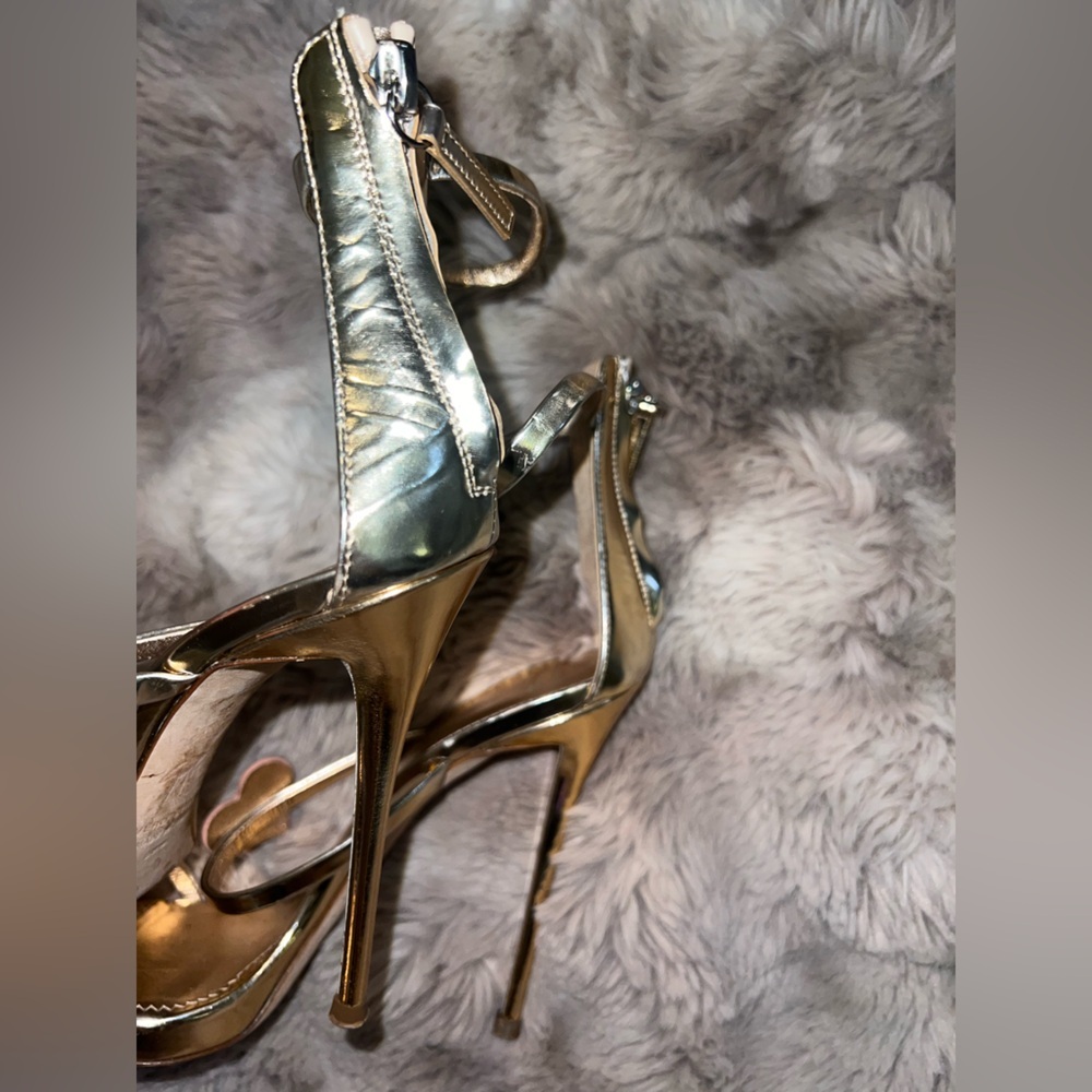 Giuseppe Zanotti Rose Gold Harmony Love Sandals Swarovski Hearts, 38.5/8 - Picture 13 of 17